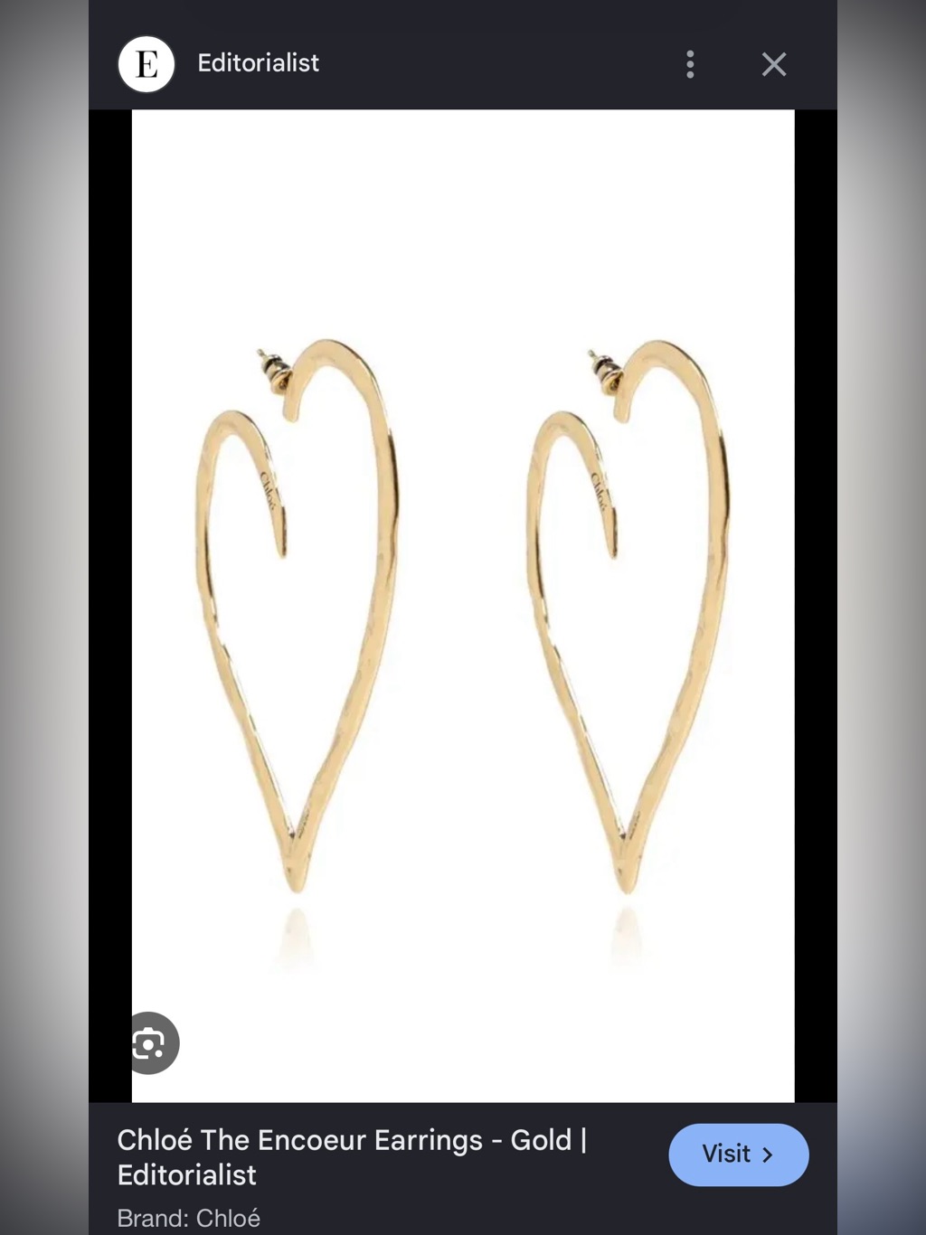 Chlo Encoeur Vintage Gold Heart Earrings